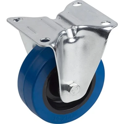Immagine di Metafranc 802620 Rotella in Gomma Piena, Diametro, 105 x 80 mm, Cuscinetto a rulli, Blu, Ø 100 mm