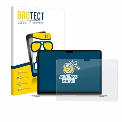 Immagine di brotect Pellicola Vetro Opaca per Apple MacBook Air 15&quot; M2 2022 Protezione Schermo [Anti Riflesso, Durezza 9H]