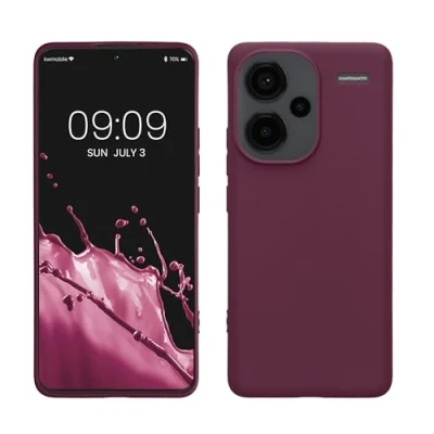 Immagine di kwmobile Custodia Compatibile con Xiaomi Redmi Note 13 Pro+ 5G / Pro Plus Cover Back Case per Smartphone in Silicone TPU Protezione Gommata viola bordeaux