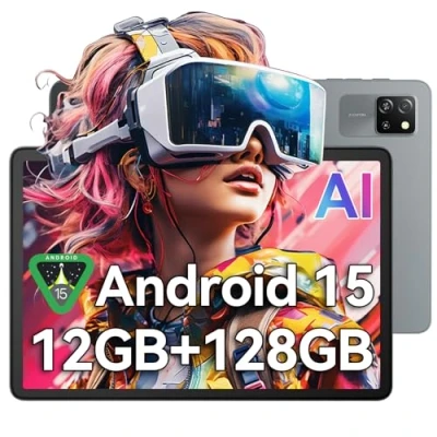 Immagine di Blackview Tablet Android 15 Tab60 WiFi 10 pollici PC Tablet, 12 GB (4 + 8 Expansión) RAM 128 ROM (2 TB TF), Octa Core 6, 1280 x 800 HD, Widevine L1, 5100 mAh, Dual Camera 5 MP MP, BT