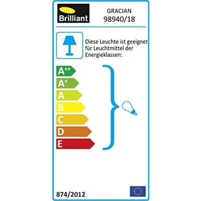Immagine di Brilliant Gracian 98940/18 Lampada da tavolo LED (monocolore) E27 40 W Ottone (spazzolato)