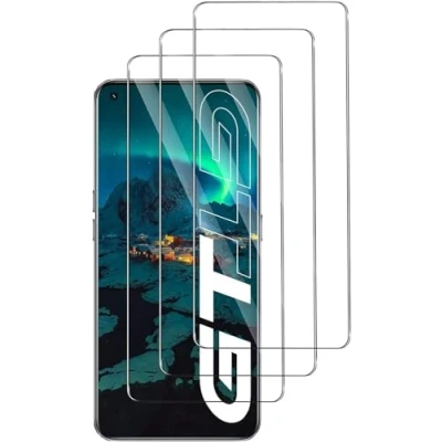 Immagine di Yunleqin 3 Pezzi Pellicola Vetro Temperato per Realme GT 5G Protezione,Durezza 9H,Antiurto Antigraffio e Anti impronta