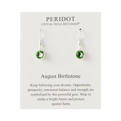 Immagine di Orecchini pendenti con pietra portafortuna di agosto creati cristalli Peridot Zircondia®