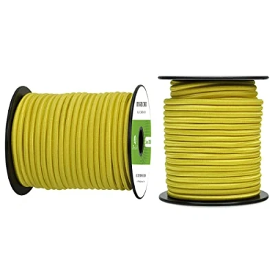 Immagine di Abma Cord Corda Elastica 5mm 20M di Gomma Cavo Elastico Marino per Teloni, Tende e Bagagli Neon Giallo