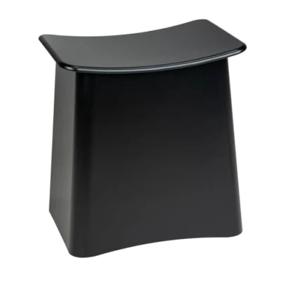 Immagine di Wenko Sgabello da Bagno Wing, 2 in 1, e Cesto per La Biancheria, con Coperchio Sacca Biancheria Estraibile, Plastica di Qualità, Capienza 33 L, 45 X 48 Cm, Nero