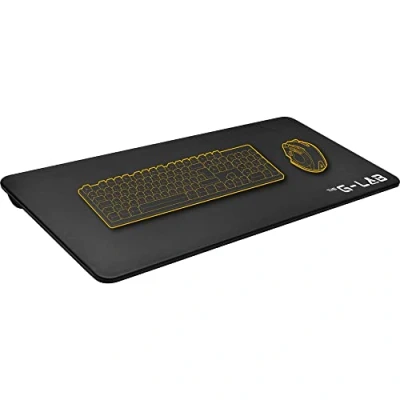 Immagine di THE G LAB K Board Cadmium Plateau per Laptop con Cuscino XXL, Ideale Ufficio in Casa/Giochi da Letto o Divano, Supporto 13 19, Lapdesk Extra Large Maniglia