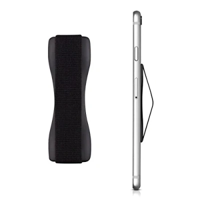 Immagine di kwmobile Supporto per Dita Cellulare Sostegno Adesivo con Fascetta Elastica Impugnatura Mano Universale Smartphone Nero