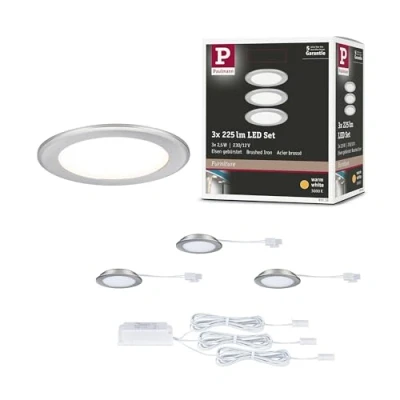 Immagine di Paulmann Lampada LED per armadio (monocolore) 2.5 W Bianco caldo Ferro (spazzolato)