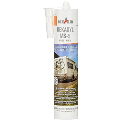 Immagine di Dekalin, L0903W Dekasyl MS 5 Cartuccia di Adesivo Elastico e sigillante, Bianco, 290 ml