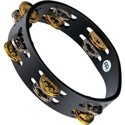 Immagine di Meinl Percussion Tamburello compatto in acciaio ed ottone solido (CTA2M BK)