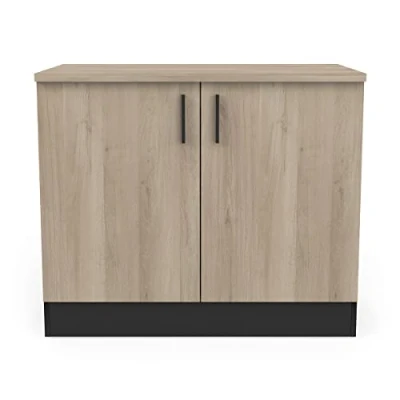 Immagine di Demeyere Mobile Basso Cucina, Legno ingegnerizzato, Kronberg/Nero Opaco, L 100 x P 60 H 85 cm