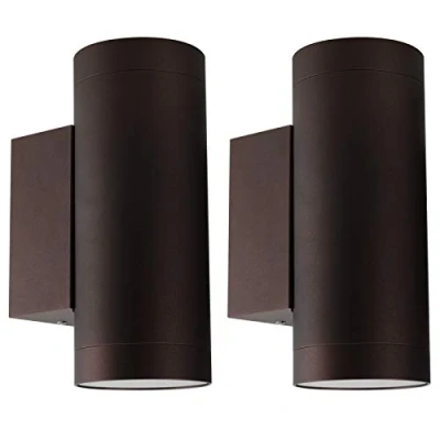 Immagine di Klighten 2 Pezzi Applique da Parete Esterni IP65 Su Giù Lampada Esterno in Alluminio Moderna per giardino corridoio cortile, Attacco GU10, Lampadina non Inclusa, Bronzo