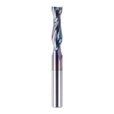 Immagine di SpeTool Frese per Legno Gambo 8mm Fresa Elicoidale a Spirale Upcut Rivestimento TAC Lunghezza di Taglio 32mm Scanalatura Canali CNC 2 Flauti HRC55