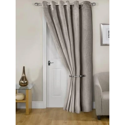 Immagine di Emma Barclay Midnight Tenda termica per porta in velluto goffrato, con occhielli, 137 x 213 cm (larghezza lunghezza), colore: pietra