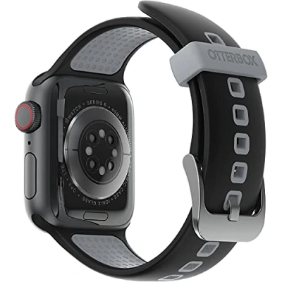 Immagine di OtterBox All Day cinturino per Apple Watch Series 9/8/7/6/SE 2 gen/SE 1 gen/5/4/3, 38mm/40mm/41mm, morbido al tatto e resistente all&#039;usura, in Silicone Watch, Autobahn Black