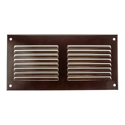 Immagine di griglia di ventilazione marrone 200 x 100 mm con per insetti. Applicazioni HLK, riscaldamento, raffreddamento e ventilazione, copertura interna ed esterna sfiato non include viti.