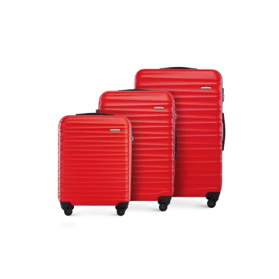 Immagine di WITTCHEN GROOVE Line Set di 3 Valigie (S+M+L) Rigido in ABS 4 Ruote Serratura a Combinazione Manico Telescopico Rosso