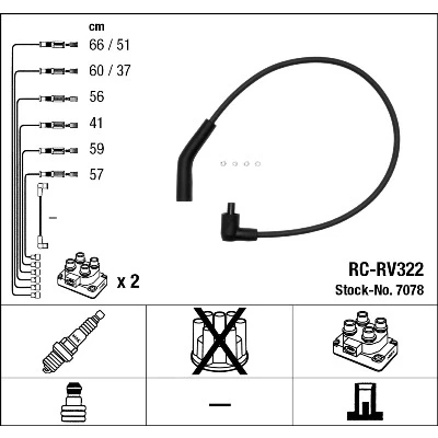 Immagine di NGK 7078 Kit Cavi Accensione 8 LAND ROVER: Range Rover 2