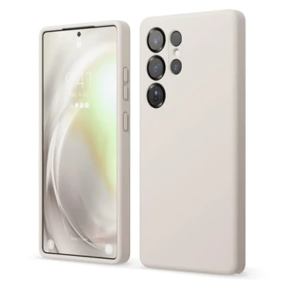 Immagine di elago Cover Compatibile con Samsung Galaxy S25 Ultra, Custodia in Silicone Liquido, Copertura Protettiva Completa, Antiurto, Slim, Fodera Morbida Microfibra Antigraffio (Pietra)