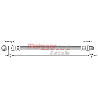 Immagine di METZGER 4110255 Tubi Freno 324 M10 x 1 AUDI: A6 C6 Avant, Sedan