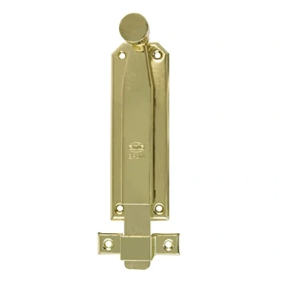 Immagine di Amig Chiavistello da sovrapporre per porte Mod.310 di sicurezza dorato collocare orizzontale o verticale Zamak con finitura ottone Dimensioni: 150 x 38 mm