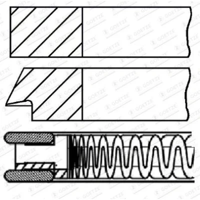 Immagine di GOETZE ENGINE 08 424400 00 Kit Fasce Elastiche 79