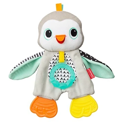 Immagine di Infantino Cuddly Teether Penguin for Sensory Exploration Silicone Teether, Teething Relief