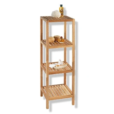 Immagine di Wenko Scaffale Norway con 4 Ripiani, Legno di Noce Raffinato Olio Quercia Marrone