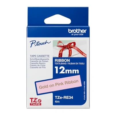 Immagine di BROTHER NASTRO IN TESS 12 MM ORO SU ROSA 4M