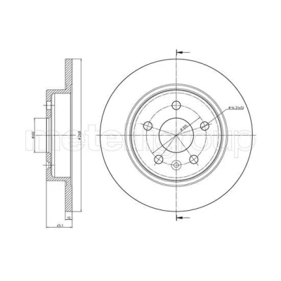 Immagine di METELLI 23 1002C Disco freno 268,0 12,0 5 60,0 pieno verniciato OPEL: Astra J Sports Tourer, Hatchback, Mokka / X
