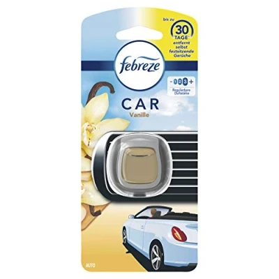 Immagine di Febreze Deodorante per auto (2 ml), vaniglia, starter set, profumo contro gli odori (la confezione può variare)