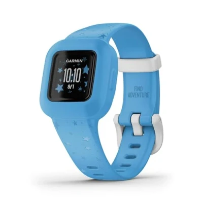 Immagine di Garmin Vivofit Jr.3 (Stars Blue), Orologio e Activity Tracker per Bambini, Display a colori, Passi, Sonno, Cinturino in silicone, App interattiva, Autonomia fino 1 anno, 4+ (Ricondizionato)
