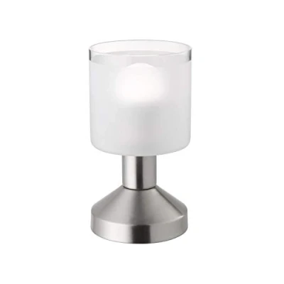 Immagine di Reality R59521007 Gral Lampada Tavolo, 1xE14, 40 W, Nichel Opaco/Trasparente Chiaro, 17 cm