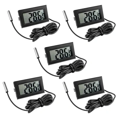 Immagine di Gvolatee 5 Pezzi Termometro Digitale, Sonda Termometri per Frigo Acqua, Mini LCD Digitale Monitor di Temperatura con Esterna Impermeabile Frigorifero Congelatore Acquario