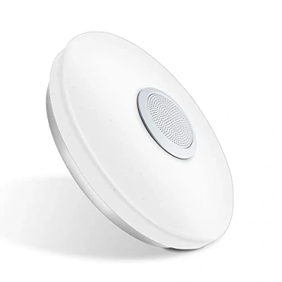Immagine di ELINKUME 30W LED lampada a soffitto dimmerabile 30CM, altoparlante Bluetooth, con cambio colore e telecomando, adatta percamera da