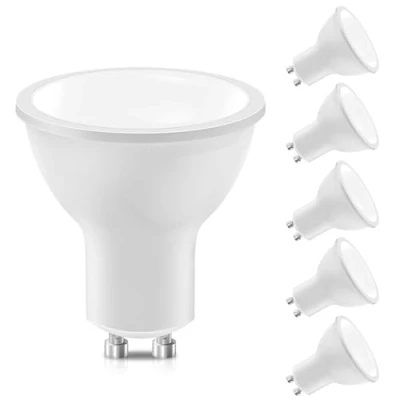 Immagine di LEDYA GU10 LED bianco freddo, sorgente luminosa 5W 400lm, lampadina 6000K freddo (sostituisce lampada alogena 40W), angolo fascio 120, riflettori GU10, 6 pezzi