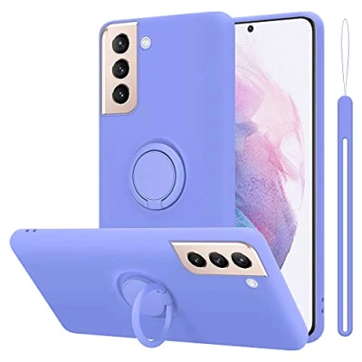 Immagine di Cadorabo Custodia compatibile con Samsung Galaxy S21 PLUS in LIQUID LILA CHIARO per Cellulare Silicone TPU Flessibile Anello Paraurti Cover Posteriore Ultra Sottile