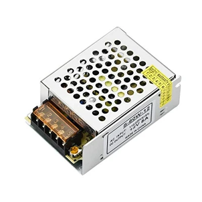 Immagine di Alimentatore 12V 5A, Interruttore Stabilizzato 5 Ampere 12 Volt Per Striscia Led AC 110V 240V to DC Trasformatore di Alimentazione 60W