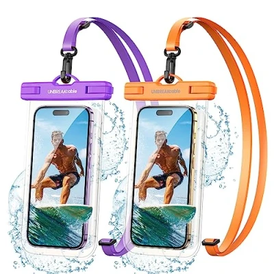 Immagine di UNBREAKcable Custodia Impermeabile Smartphone IPX8 [2 Pezzi], Cover Cellulare Subacquea per iPhone 13 12 11 PRO Max Mini, XR XS X SE 8 7 6, Samsung S22/S21/S20, Huawei Xiaomi Fino a 7.0&quot;