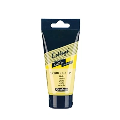 Immagine di Schmincke College® Linol, giallo, tubetto da 75 ml, 39200013, inchiostro per linoleografia qualità studio artisti, a base d’acqua, quasi inodore, resistente alla luce, stampa uniforme