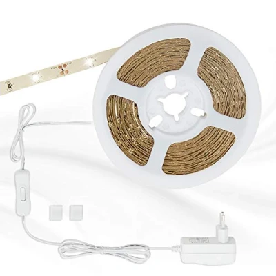 Immagine di BRILONER Leuchten Striscia LED autoadesiva, 5 m, con interruttore on/off, 16,5 Watt, 150 bianco, IP20, 2261 150P, 500 x 0,8 0,2 cm