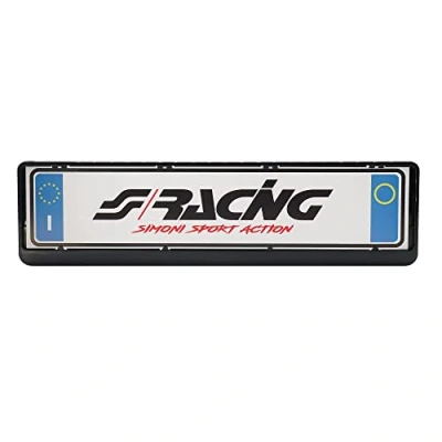 Immagine di Simoni Racing PTX/N Portatarga Universale Posteriore, Supporto Targa Auto Standard EU Piastra per Targhe Auto, Nero