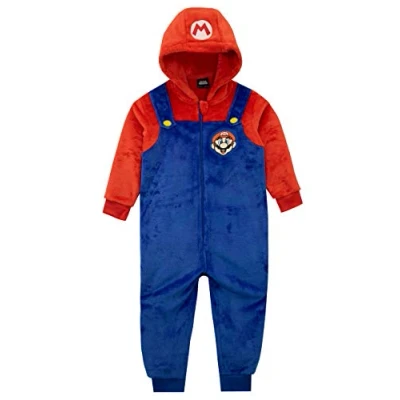 Immagine di Super Mario Pigiama Intero Bambino Onesie a Maniche Lunghe Tuta Intera Pile Ragazzo Multicolore 11 12 Anni