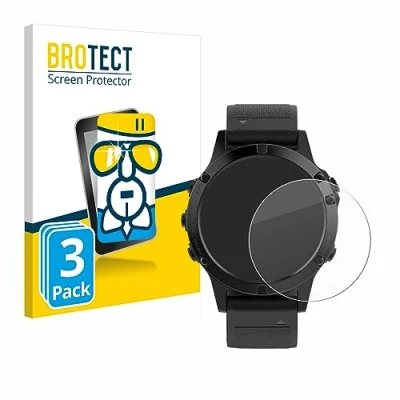 Immagine di brotect Pellicola Protettiva Vetro per Garmin fenix 5 (47 mm) / Plus Protezione Schermo (3 Pezzi) [Durezza Estrema 9H, Chiaro]