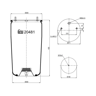 Immagine di FEBI BILSTEIN 20481 Soffietto, Sospensione pneumatica