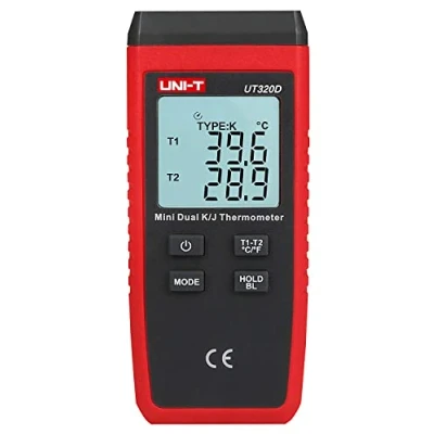 Immagine di UNI T UT320D Serie UT320 Mini Termometro a Contatto, Doppio Canale, 50C 1300C