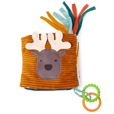 Immagine di Little Big Friends Soft Activity Book 2 in 1 Multipurpose Developmental Toy Easily attaches to Crib Teething Ring Forest
