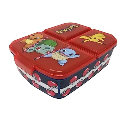 Immagine di Theonoi, contenitore per il pranzo bambini, a scelta: Frozen, PJ Masks, Spiderman, Avengers, Mickey, Paw Patrol, in plastica senza BPA, Pokemon