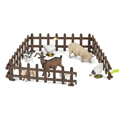Immagine di Papo PAP39215 Set recinzioni, Colore Marrone Grigio Bianco, 39215