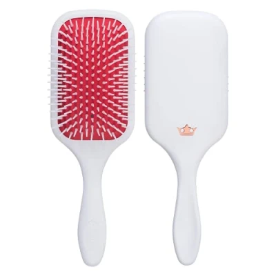 Immagine di Denman Detangler Hair Brush For Fast and Comfortable Detangling, Blow Drying Styling Combination of D3 Pins &amp; Paddle Women Men (White, Red Pad), D38